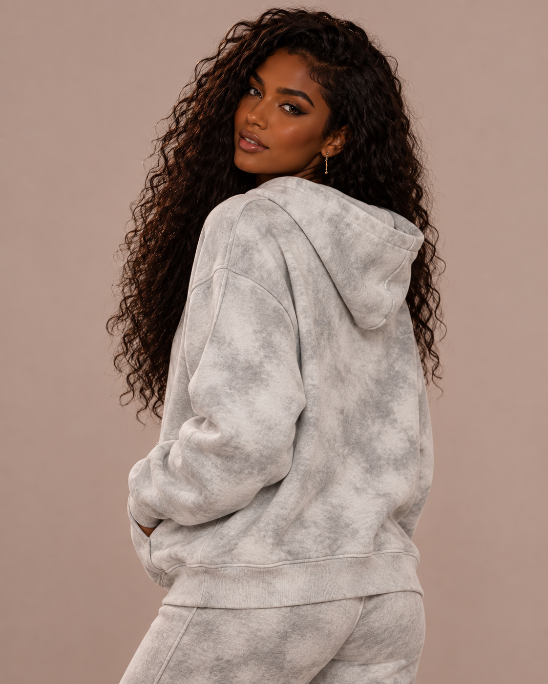 Dirty Washed Zip-Up Fleece Jacket