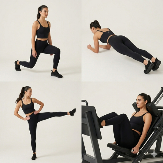 Spaghetti Strap Sports Bra & Leggings Set – Black