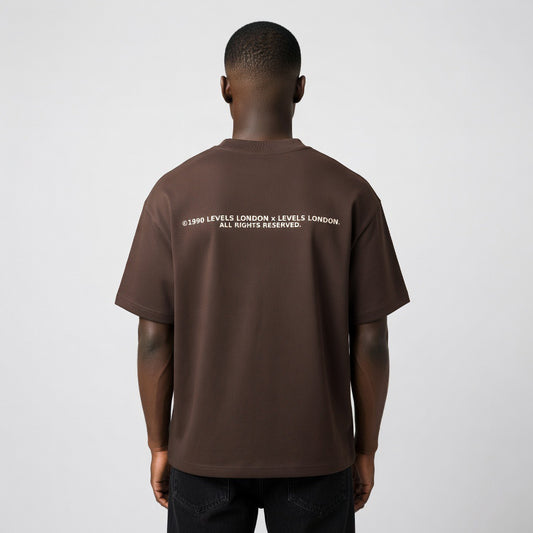 Levels London Orb” Oversized Tee – Brown