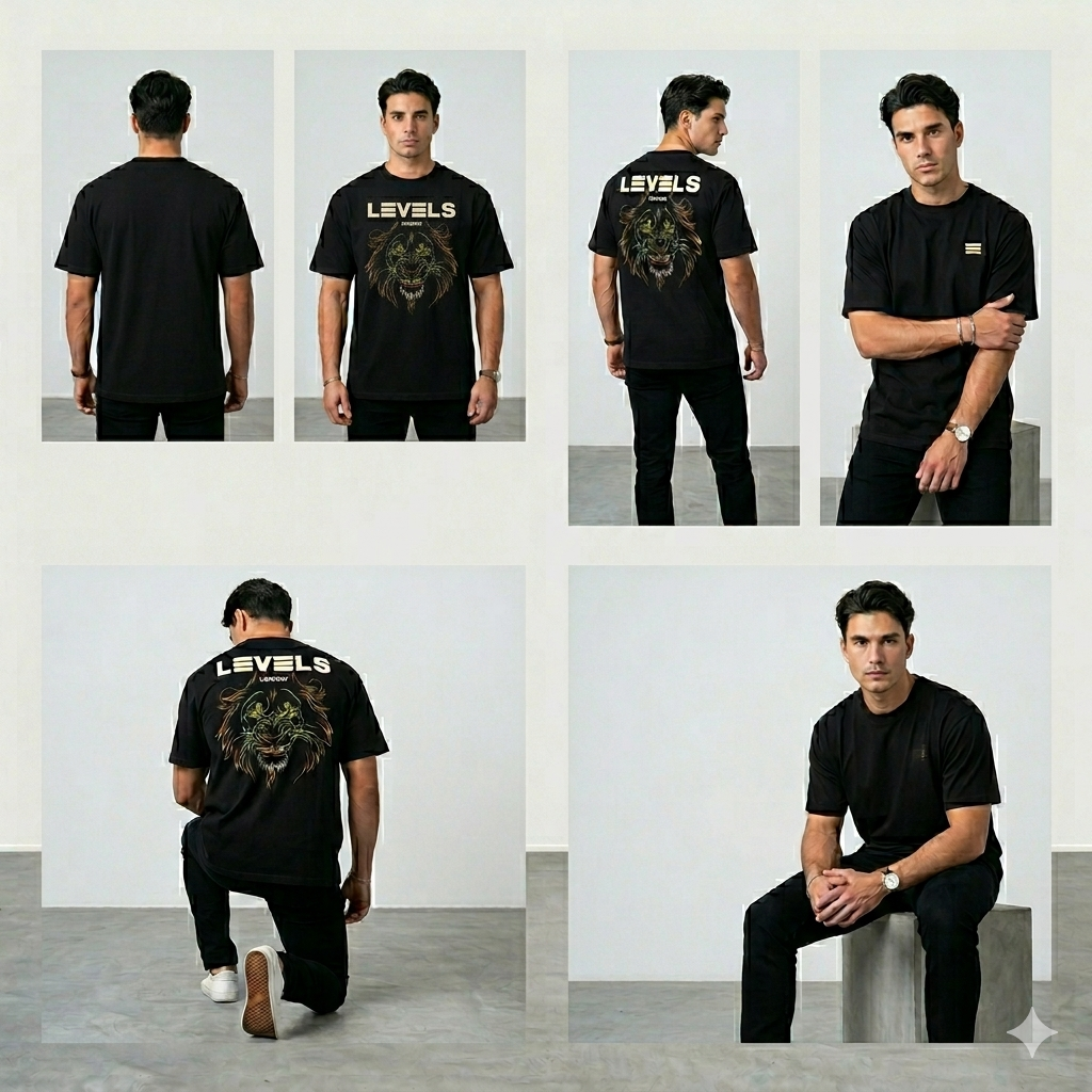 Levels London Signature Lion Tee - Black