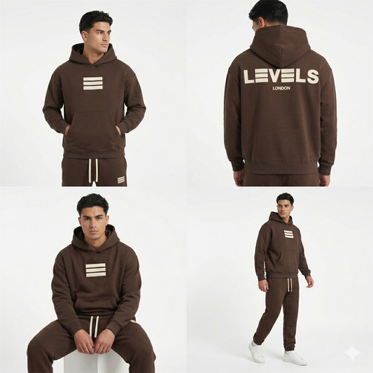 The Signature Fleece Tracksuit — Chocolate/Cream