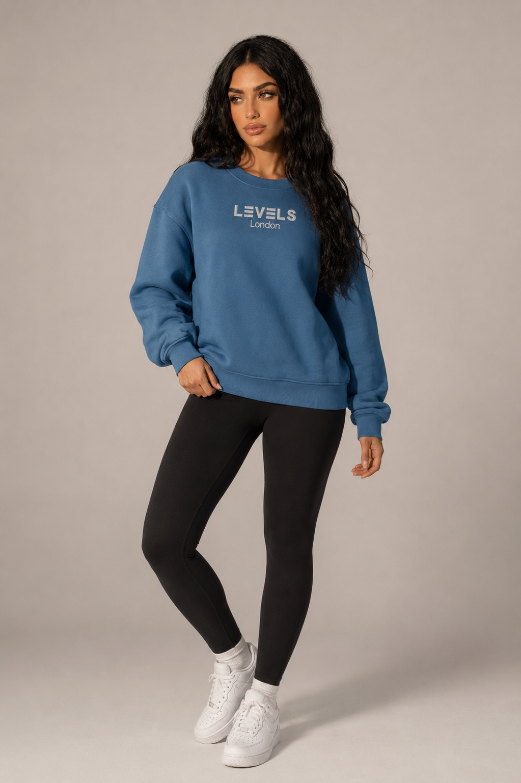 Boxy Embroidery Crewneck Fleece Hoody in 5 colours