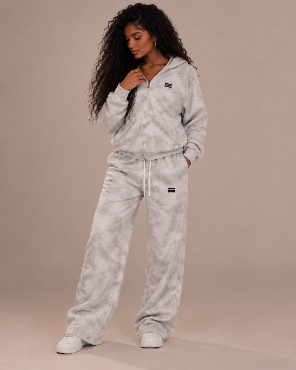 Dirty Washed Zip-Up Fleece Jacket