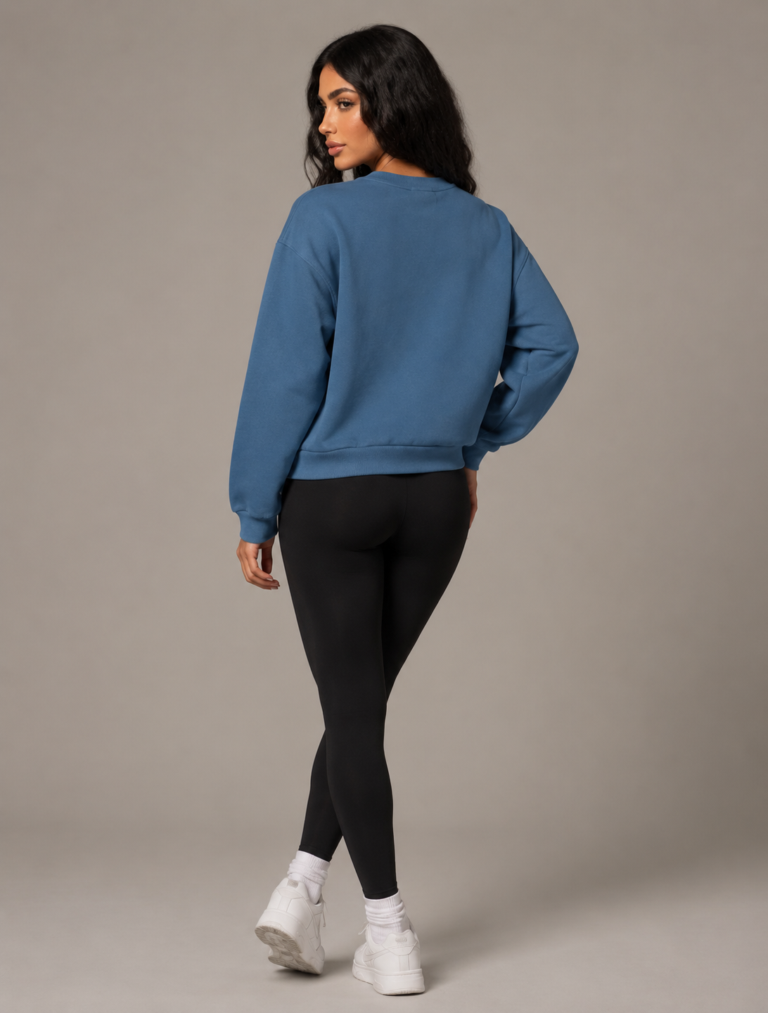 Boxy Embroidery Crewneck Fleece Hoody in 5 colours