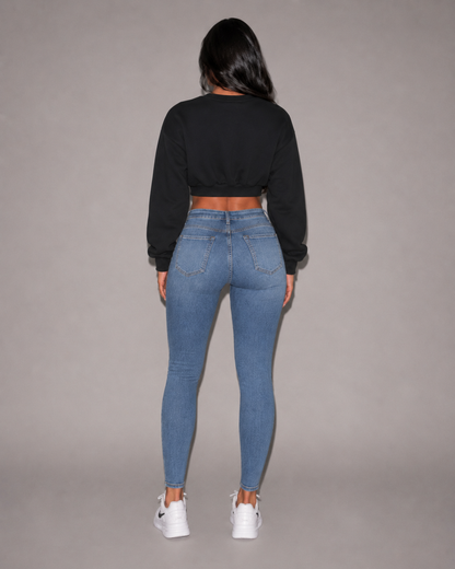 Boxy crop sweatshirt in three colours