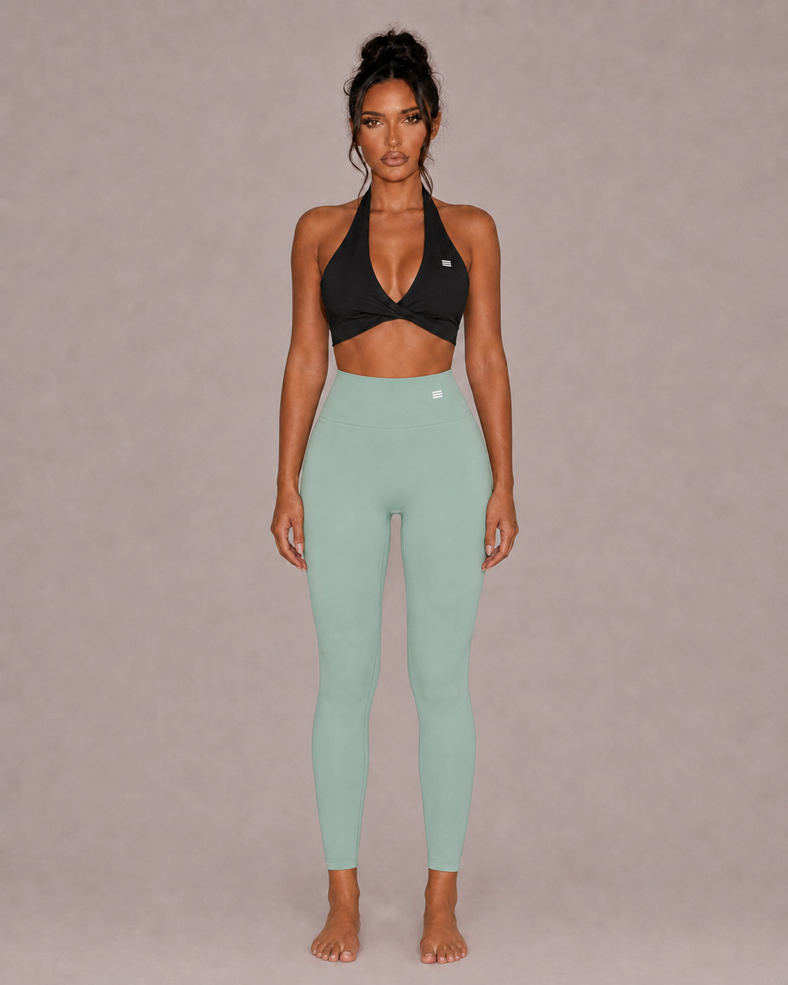 Women’s high waisted leggings in light Turquoise