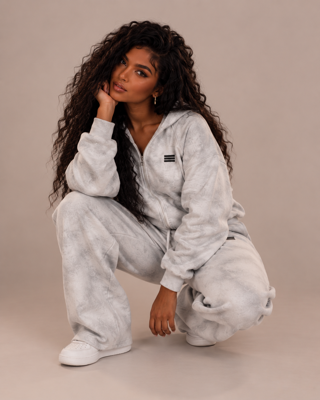 Dirty Washed Zip-Up Fleece Jacket