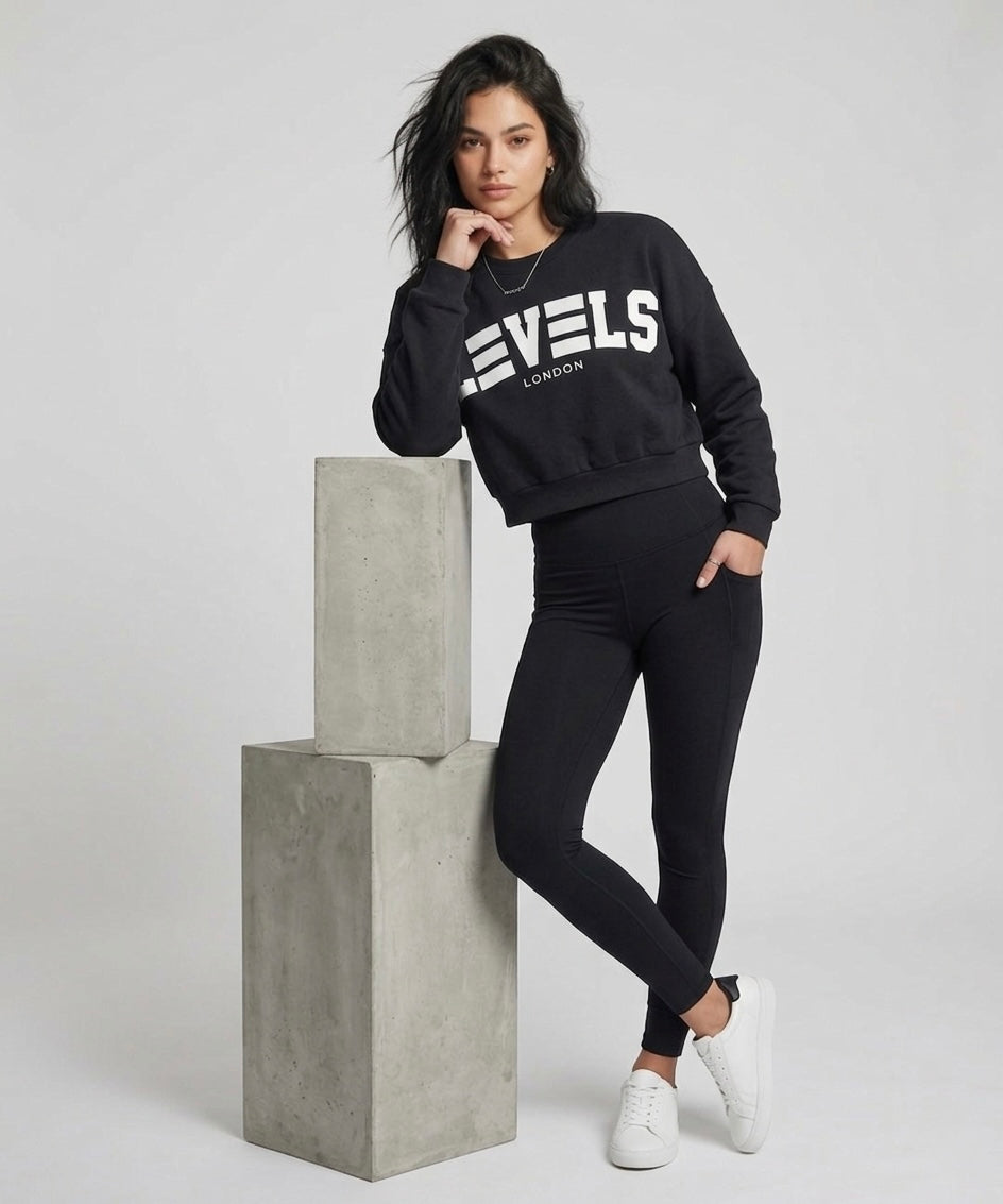 Vintage washed crop sweatshirt in three colours