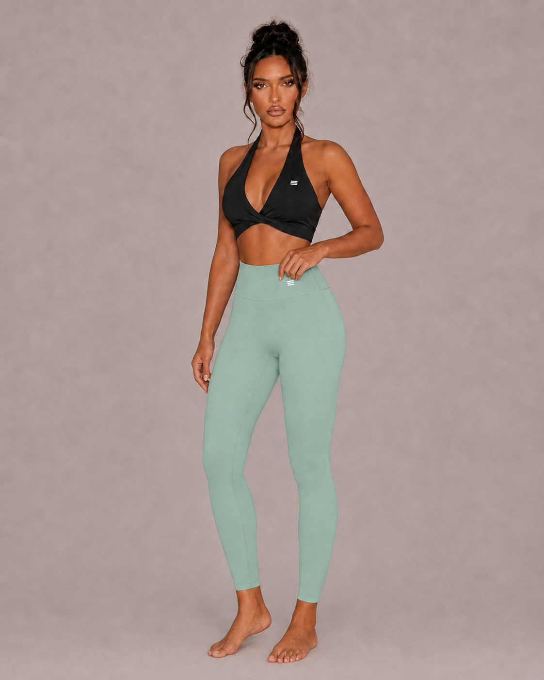 Women’s high waisted leggings in light Turquoise
