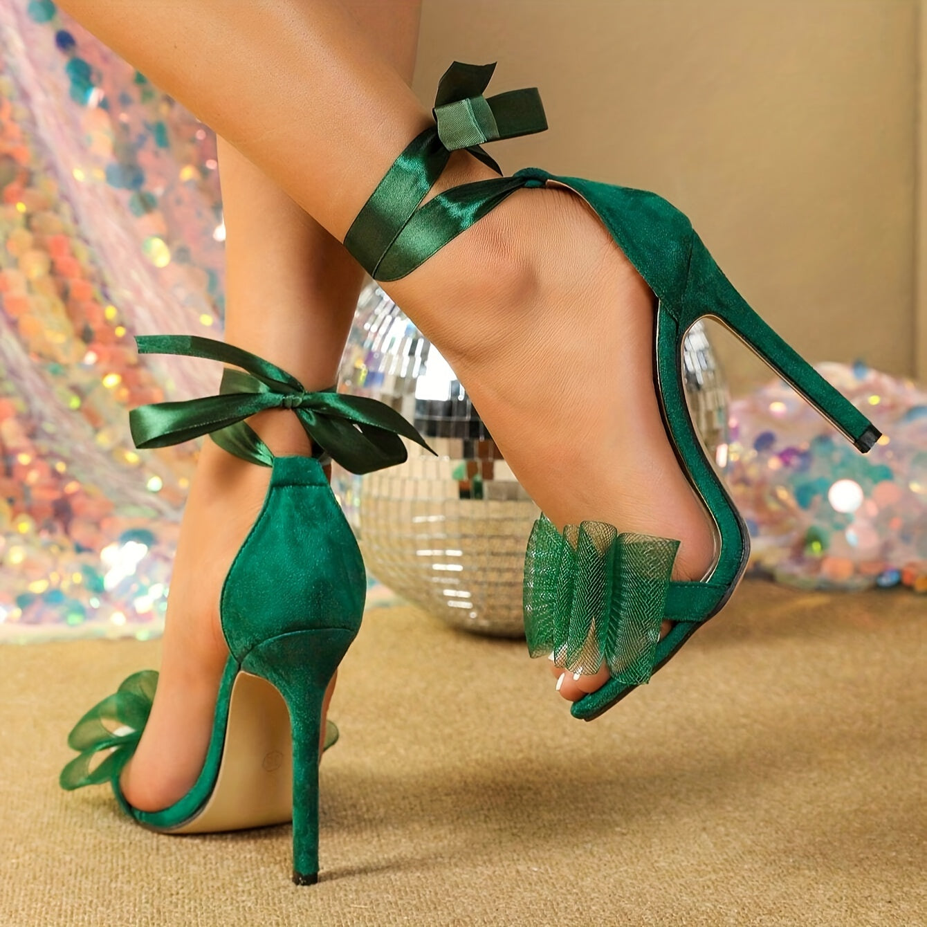 Bow Decor Thin High Heels