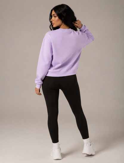 Boxy Embroidery Crewneck Fleece Hoody in 5 colours