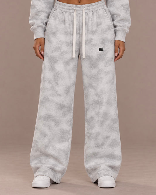 Dirty Washed Fleece Sweatpants – Cloud Grey