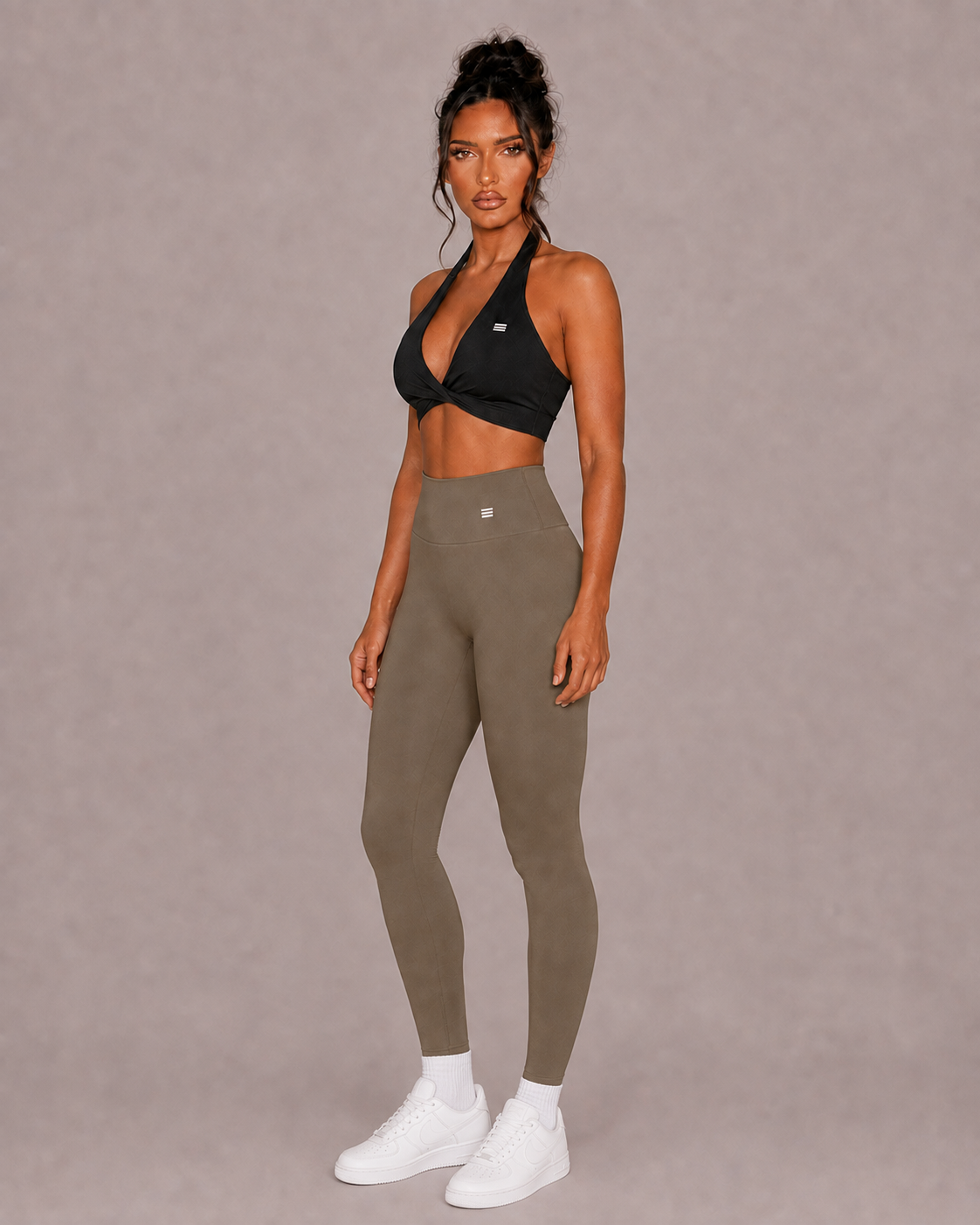 Women’s high waisted leggings in Khaki