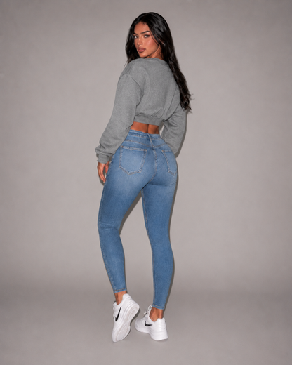Boxy crop sweatshirt in three colours