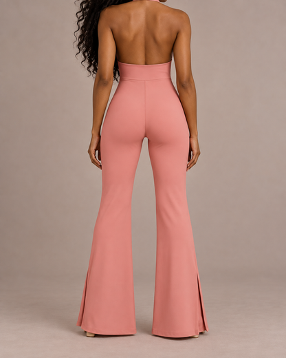 Essential Halter Neck Flared Jumpsuit in 2 colours