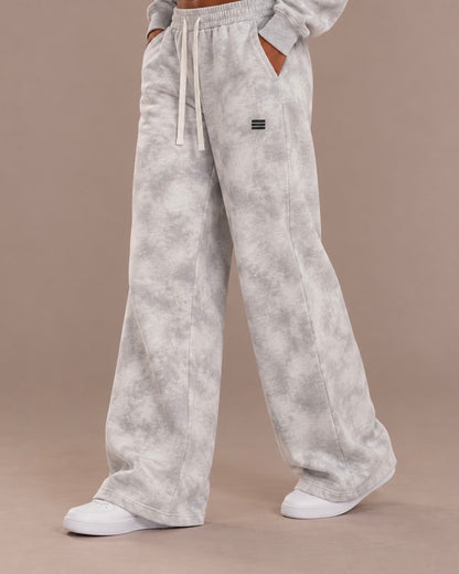 Dirty Washed Fleece Sweatpants – Cloud Grey