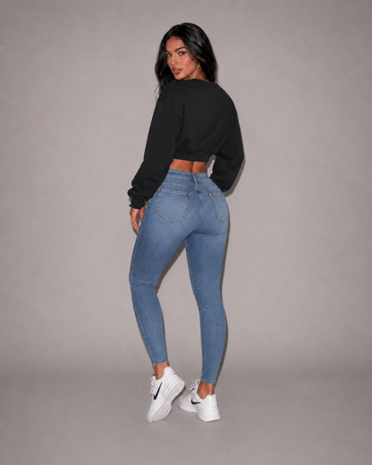 Boxy crop sweatshirt in three colours