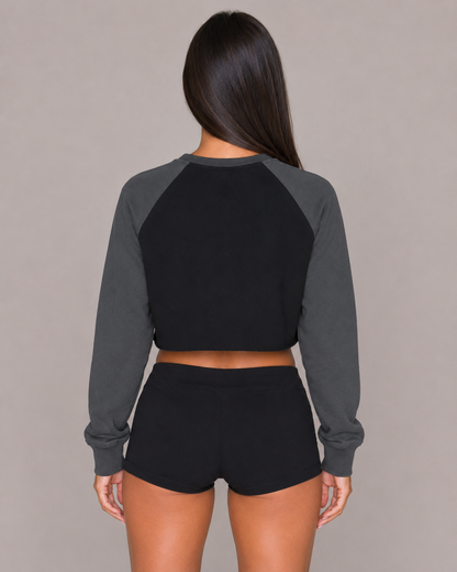 The Raglan Crop sweatshirt in three colours