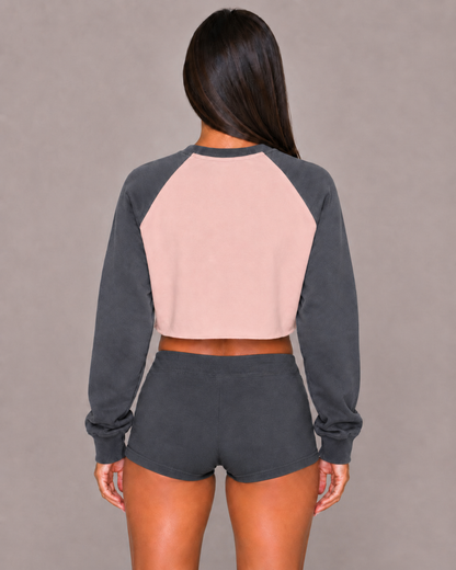 The Raglan Crop sweatshirt in three colours