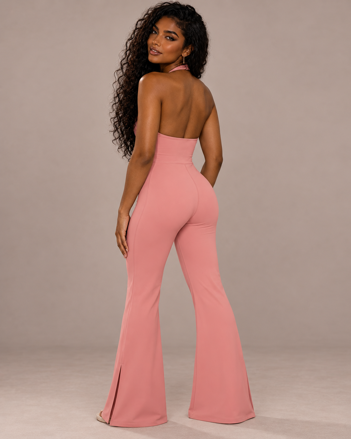 Essential Halter Neck Flared Jumpsuit in 2 colours