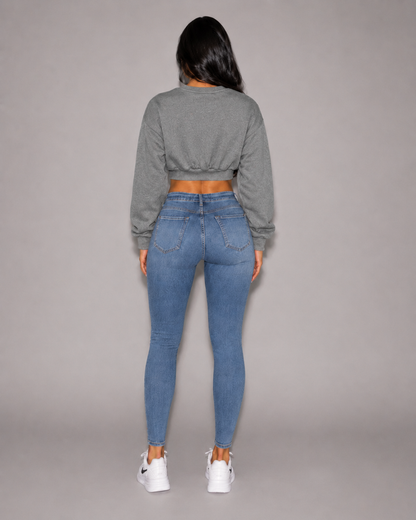 Boxy crop sweatshirt in three colours