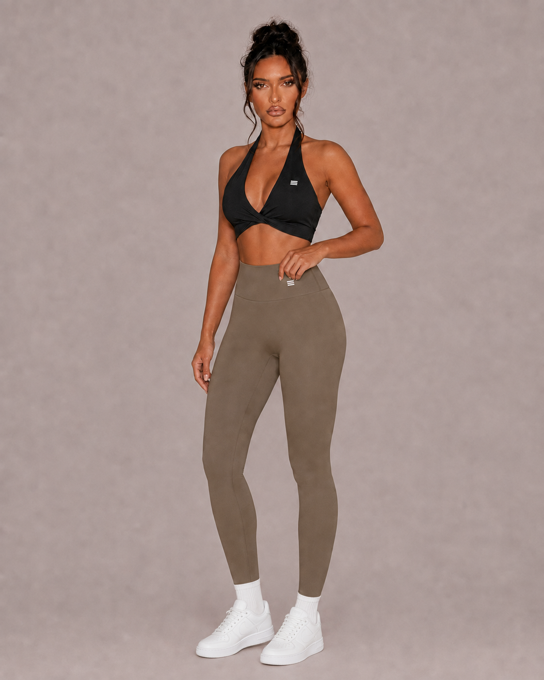 Women’s high waisted leggings in Khaki