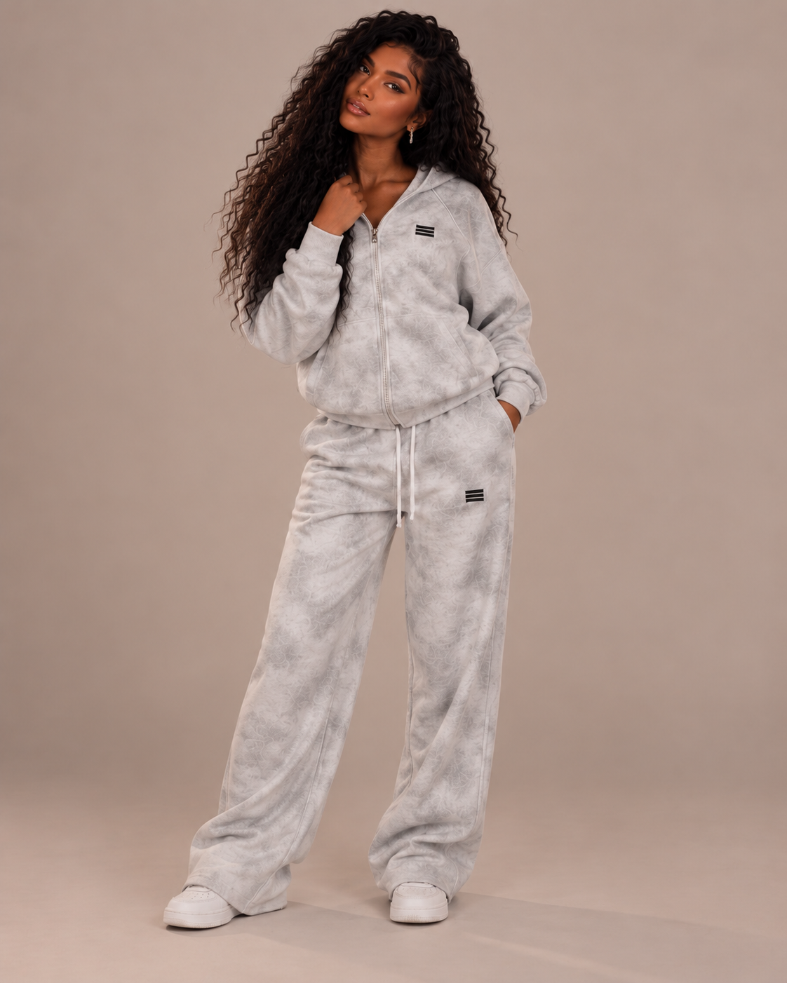 Dirty Washed Zip-Up Fleece Jacket