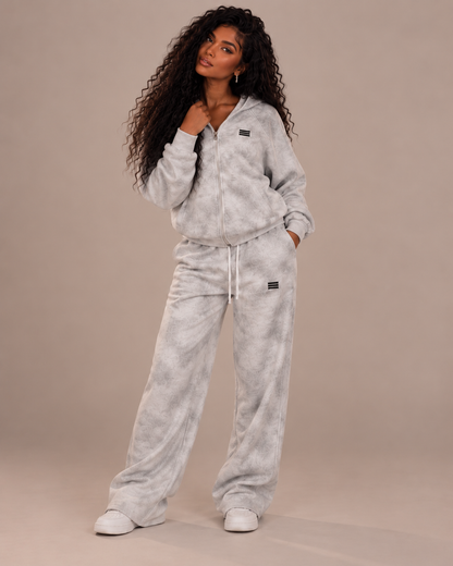 Dirty Washed Zip-Up Fleece Jacket