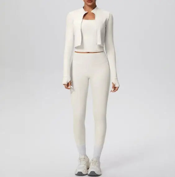 Maria Zipper Long Sleeved Jacket Set 3pc