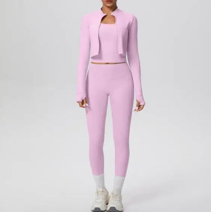 Maria Zipper Long Sleeved Jacket Set 3pc