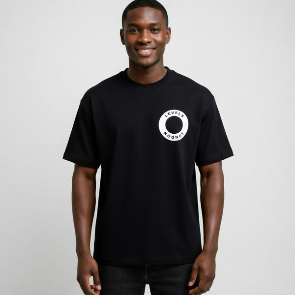 Levels London Orb” Oversized Tee – Black