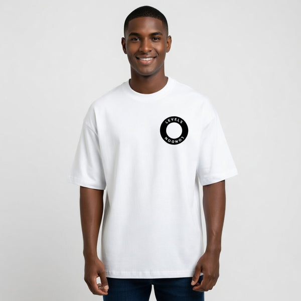 Levels London Orb” Oversized Tee – White