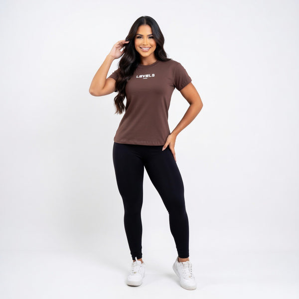 LEVELS LONDON Essential Bodycon Crewneck – Brown