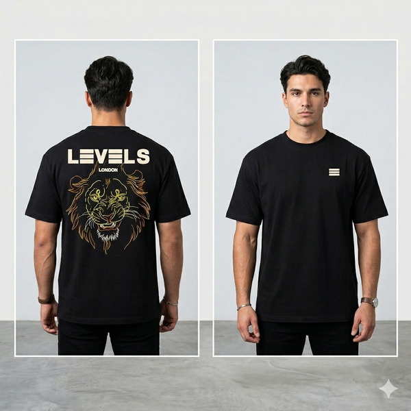 Levels London Signature Lion Tee - Black