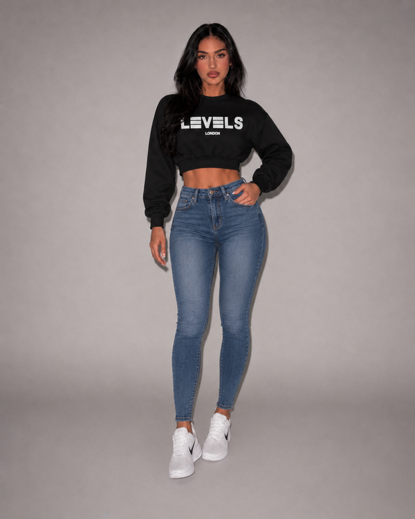 Boxy crop sweatshirt in three colours