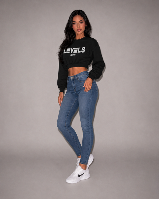 Boxy crop sweatshirt in three colours