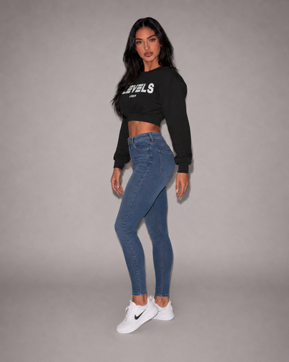 Boxy crop sweatshirt in three colours