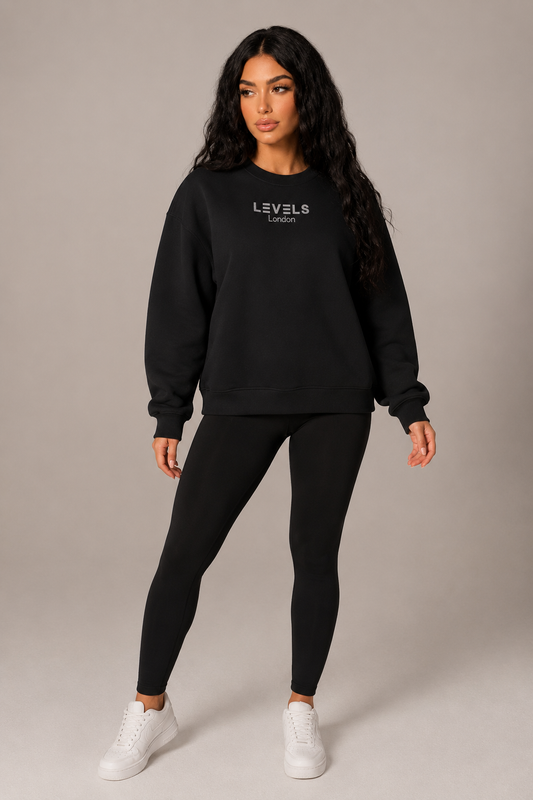 Boxy Embroidery Crewneck Fleece Hoody in 5 colours