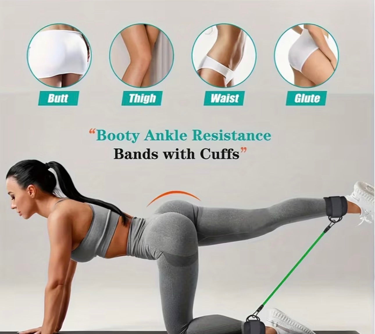 Resistance band 5pcs with adjustable cuffs