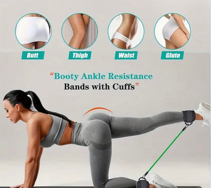 Resistance band 5pcs with adjustable cuffs