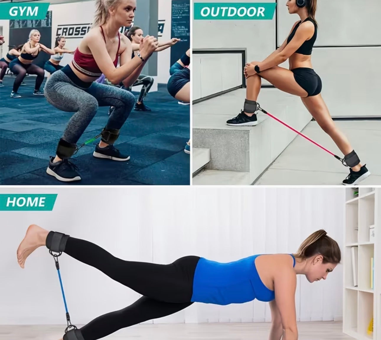 Resistance band 5pcs with adjustable cuffs