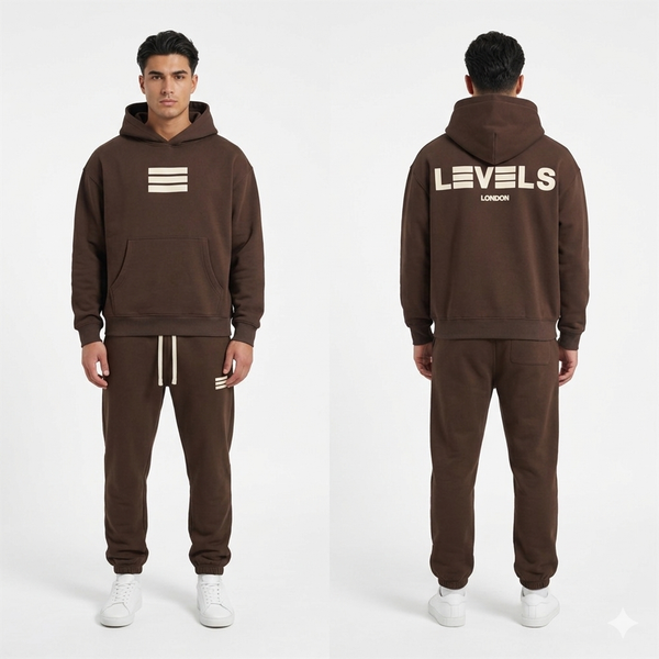 The Signature Fleece Tracksuit — Chocolate/Cream
